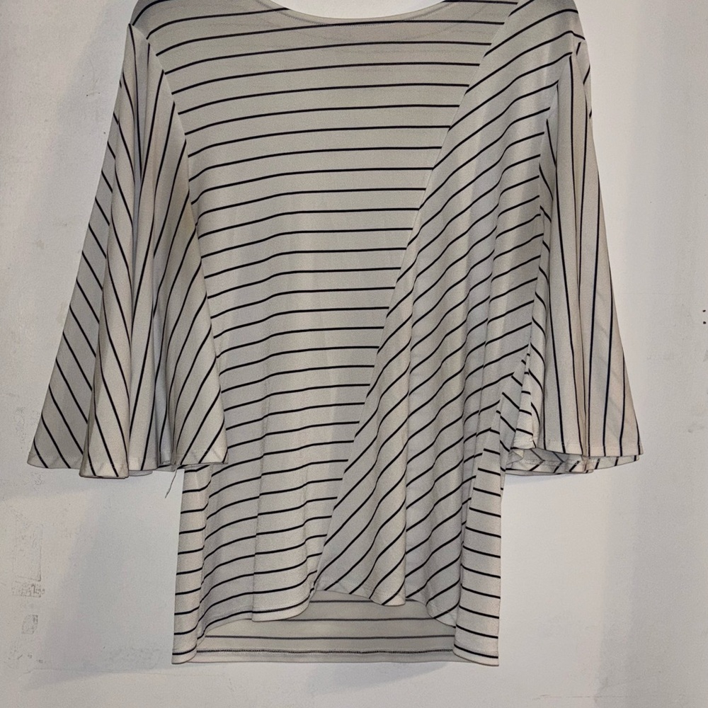 Worthington Striped Blouse - Black and White- Work Blouse